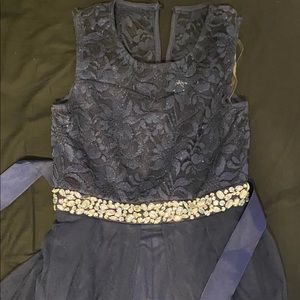 Blue Dress with Rhinestones Size 10